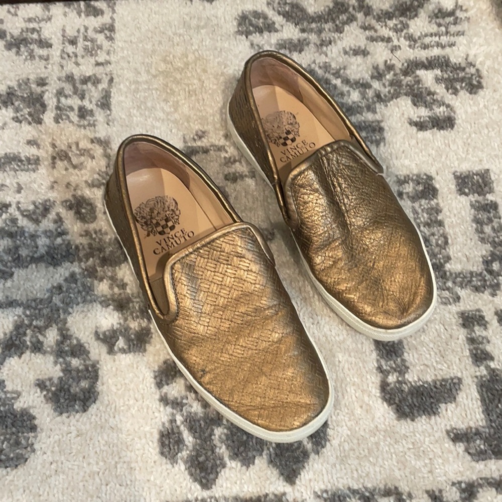 Vince Camuto gold slip on sneakers size 6